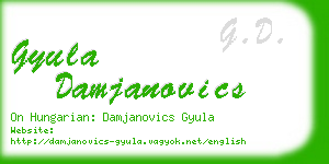 gyula damjanovics business card